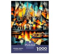 1000 Pieces Jigsaws Adults Puzzles Bangkok Cubist Reflections - Modern Geometric Cityscape Jigsaws for Adults Family Games But Fun And Humorous Unique Gifts for Birthday And Christmas 52x38cm/1000pcs