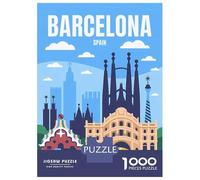 1000 Pieces Jigsaws Adults Puzzles Barcelona, Spain Travel Jigsaws for Adults Toy Wall Decor Hand Speed Race Unique Gifts for Birthday And Christmas 70x50cm/1000pcs