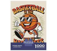 1000 Pieces Jigsaws Adults Puzzles Basketball Is The Way to Happiness Jigsaw for Adults Toy Wall Decor Hand Speed Race Difficult And Challenge 38x26cm/1000pcs