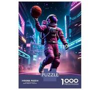 1000 Pieces Jigsaws Adults Puzzles Basketball Neon Astronaut Jigsaws for Adults Toy Wall Decor Hand Speed Race Unique Gifts for Birthday And Christmas 38x26cm/1000pcs