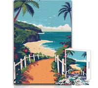 1000 Pieces Jigsaws Adults Puzzles Beach Path Minimalist Toy Intellectual Game For Family Fun Gift Birthday Size 50x75cm