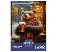 1000 Pieces Jigsaws Adults Puzzles Bear's Winter Brew-2 Jigsaws for Adults Toy Wall Decor Hand Speed Race Unique Gifts for Birthday And Christmas 70x50cm/1000pcs