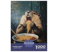 1000 Pieces Jigsaws Adults Puzzles Beaver's Noodle Feast-4 Jigsaw for Adults Fun Games Staycation Kill Time Unique Gifts for Birthday And Christmas 70x50cm/1000pcs
