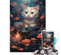 1000 Pieces Jigsaws Adults Puzzles Becoming Koi Kitten Fun Activities at Home A Work of Art Brain Teaser Game for Ages 14 And over (38X52CM)