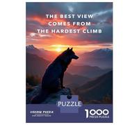 1000 Pieces Jigsaws Adults Puzzles Best View Motivation Wolf at Sunset Puzzles for Adults Family Game Presents for Women Unique Gifts for Birthday And Christmas 52x38cm/1000pcs