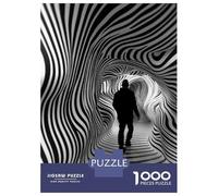 1000 Pieces Jigsaws Adults Puzzles Black And White Optical Illusion Jigsaw for Adults Family Game Home Decoration Birthday And Unique Gifts 70x50cm/1000pcs