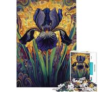 1000 Pieces Jigsaws Adults Puzzles Black Iris Flower Puzzle for Adults Hands-on Game Home Decoration for Is Ideal As A Gifts (Size 50x75cm)