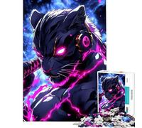 1000 Pieces Jigsaws Adults Puzzles Black Leopard Warrior Animal Fun Activities at Home A Work of Art Brain Teaser Game for Ages 14 And over (38X26cm)