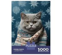 1000 Pieces Jigsaws Adults Puzzles Blue British Shorthair Jigsaw for Adults Fun Games Staycation Kill Time Unique Gifts for Birthday And Christmas 70x50cm/1000pcs