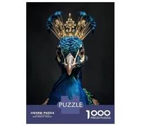 1000 Pieces Jigsaws Adults Puzzles Blue Peacock King Jigsaw for Adults Fun Games Staycation Kill Time Unique Gifts for Birthday And Christmas 52x38cm/1000pcs