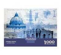 1000 Pieces Jigsaws Adults Puzzles Blueprints of Famous Architecture Puzzle for Adults Brain Teaser Game Analysis And Logic for Is Ideal As A Gift 52x38cm/1000pcs