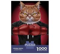 1000 Pieces Jigsaws Adults Puzzles Boxer Orange Cat Puzzle for Adults Brain Teaser Game Pattern Assembly Difficult And Challenge 38x26cm/1000pcs