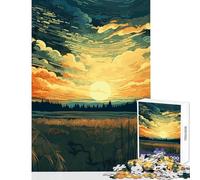 1000 Pieces Jigsaws Adults Puzzles Calm Crop Field Sunset Puzzles for Teenagers Staycation Kill Time Train Your Brain And Hands Unique Challenge Game (38x52cm)