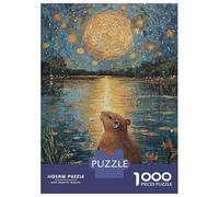 1000 Pieces Jigsaws Adults Puzzles Capybara Under Starry Sky Adult Puzzles Anti-Stress Toys Difficult Challenge Difficult And Challenge 38x26cm/1000pcs