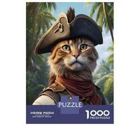 1000 Pieces Jigsaws Adults Puzzles Cat Pirates Funny Puzzle for Adults Anti-Stress Toys Pattern Assembly Parent-child Interaction 70x50cm/1000pcs