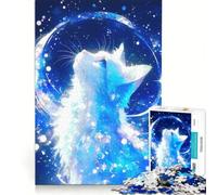 1000 Pieces Jigsaws Adults Puzzles Celestial Cat Gazing at The Moon, Hands-on Game, Precision Cutting, Birthday Present, Gifts, 38x26cm