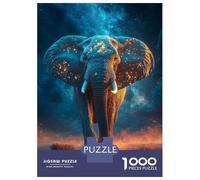 1000 Pieces Jigsaws Adults Puzzles Celestial Elephant in Desert Landscape Jigsaw for Adults Brain Teaser Game Analysis And Logic Unique Gifts for Birthday And Christmas 38x26cm/1000pcs