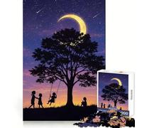 1000 Pieces Jigsaws Adults Puzzles Children Under The Moonlit Tree Exact Cut Play Mind Challenge Toy Calm Play Time Xmas Scene Art (38x26cm)