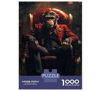 1000 Pieces Jigsaws Adults Puzzles Chimpanzee Boss in Suit Adult Jigsaw Puzzle Brain Teaser Game Hand Speed Race Difficult And Challenge 70x50cm/1000pcs