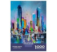 1000 Pieces Jigsaws Adults Puzzles City in Blue Light Jigsaw for Adults Toy Wall Decor Hand Speed Race Difficult And Challenge 70x50cm/1000pcs
