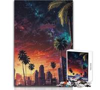 1000 Pieces Jigsaws Adults Puzzles City Lights at Dusk Peaceful Relaxing Free Time Fine Precision Edge Craft Toy Size 38x52cm