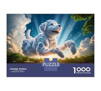 1000 Pieces Jigsaws Adults Puzzles Cloud Dog in Sky Puzzle for Adults Brain Teaser Game Analysis And Logic for Is Ideal As A Gift 52x38cm/1000pcs