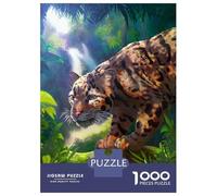 1000 Pieces Jigsaws Adults Puzzles Clouded Leopard in Jungle Jigsaws for Adults Family Games But Fun And Humorous Unique Gifts for Birthday And Christmas 38x26cm/1000pcs