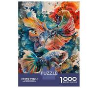 1000 Pieces Jigsaws Adults Puzzles Colorful Betta Fish Art Print-1 Puzzle for Adults Relax Games Birthday Present Parent-child Interaction 52x38cm/1000pcs