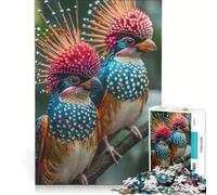 1000 Pieces Jigsaws Adults Puzzles Colorful Birds with Spiky Crests, Educational Game, Difficult Hard, Birthday And Unique Gifts 50x75cm