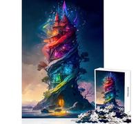 1000 Pieces Jigsaws Adults Puzzles Colorful Castle The Glass Anti-Stress Toys Gift Birthday Impossible Game with Fully Interlocking Randomly Shaped Pieces size 38x26cm