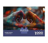 1000 Pieces Jigsaws Adults Puzzles Colorful Hands Heart Shape-1 Jigsaws for Adults Hands-on Game Analysis And Logic Difficult And Challenge 70x50cm/1000pcs