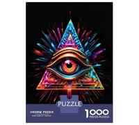 1000 Pieces Jigsaws Adults Puzzles Colorful Illuminati Pyramid Art Print Jigsaw for Adults Family Game Home Decoration Birthday And Unique Gifts 38x26cm/1000pcs
