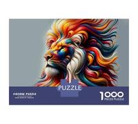 1000 Pieces Jigsaws Adults Puzzles Colorful Lion Art Print-5 Puzzle for Adults Brain Teaser Game Analysis And Logic for Is Ideal As A Gift 52x38cm/1000pcs