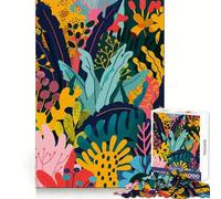 1000 Pieces Jigsaws Adults Puzzles Colorful Minimalist Tropical Foliage Illustration Boho Exact Cut Play Mind Challenge Toy Calm Play Time Xmas Scene Art (38x52cm)