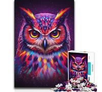 1000 Pieces Jigsaws Adults Puzzles Colorful Owl Portrait Hand Speed Race Impossible Game for And from 14 Years And over (size 50x75cm)