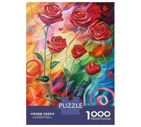 1000 Pieces Jigsaws Adults Puzzles Colorful Rose Wall Art Print Puzzle for Adults Brain Teaser Game Analysis And Logic for Is Ideal As A Gift 70x50cm/1000pcs