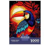 1000 Pieces Jigsaws Adults Puzzles Colorful Toucan Branch Adult Jigsaw Brain Teaser Game Presents for Women Parent-child Interaction 70x50cm/1000pcs