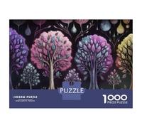 1000 Pieces Jigsaws Adults Puzzles Colorful Trees Wall Art Jigsaws for Adults Hands-on Game Analysis And Logic Difficult And Challenge 38x26cm/1000pcs
