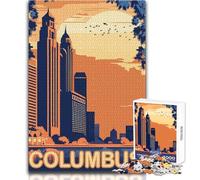 1000 Pieces Jigsaws Adults Puzzles Columbus Ohio Unique Challenge Game Family Activities Birthday Gifts Size 50x75cm