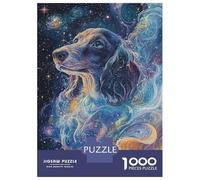1000 Pieces Jigsaws Adults Puzzles Cosmic Dreaming Dachshund Doxie Jigsaws for Adults Family Games But Fun And Humorous Unique Gifts for Birthday And Christmas 38x26cm/1000pcs