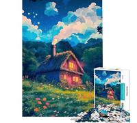 1000 Pieces Jigsaws Adults Puzzles Cozy Cottage Floral Meadow Difficult And Challenge Improve Memory Anti-Stress Toys for And from 14 Years And over (38x26cm)