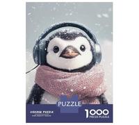 1000 Pieces Jigsaws Adults Puzzles Cute Penguin in Snow-3 Jigsaw for Adults Fun Games Staycation Kill Time Unique Gifts for Birthday And Christmas 38x26cm/1000pcs