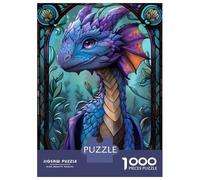 1000 Pieces Jigsaws Adults Puzzles Cute Purple Chibi Dragon Adult Puzzles Family Games Perfect Decoration Birthday And Unique Gifts 38x26cm/1000pcs