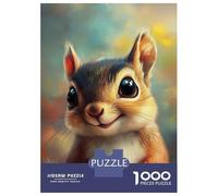 1000 Pieces Jigsaws Adults Puzzles Cute Squirrel Smile Jigsaw for Adults Fun Games Staycation Kill Time Unique Gifts for Birthday And Christmas 38x26cm/1000pcs