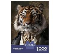 1000 Pieces Jigsaws Adults Puzzles Dapper Tiger Portrait Jigsaw for Adults Brain Teaser Game Analysis And Logic Unique Gifts for Birthday And Christmas 52x38cm/1000pcs