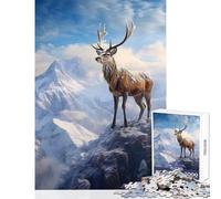 1000 Pieces Jigsaws Adults Puzzles Deer Sunset Mountains Puzzles for Teenagers Staycation Kill Time Train Your Brain And Hands Unique Challenge Game (38x26cm)