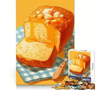 1000 Pieces Jigsaws Adults Puzzles Delicious Honey Bread with Butter Exact Cut Play Mind Challenge Toy Calm Play Time Xmas Scene Art (38x26cm)