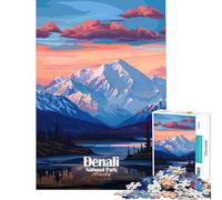 1000 Pieces Jigsaws Adults Puzzles Denali National Park Alaska Landscape Family Game for Educational Game Challenge Toy Gifts Birthday Birthday Present (Size 38x26cm)