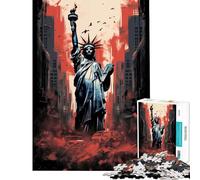 1000 Pieces Jigsaws Adults Puzzles Disaster Around Liberty Learning Educational Toys Family Game Difficult Hard Secret Santa Gifts (Size 38x52cm)