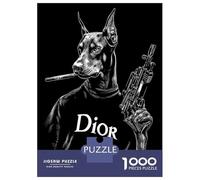 1000 Pieces Jigsaws Adults Puzzles Doberman with Cigar And Gun Jigsaws for Adults Hands-on Game Analysis And Logic Difficult And Challenge 52x38cm/1000pcs
